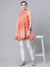 Orange Pure Cotton Printed Tunic-AHTUCODCDS-8061